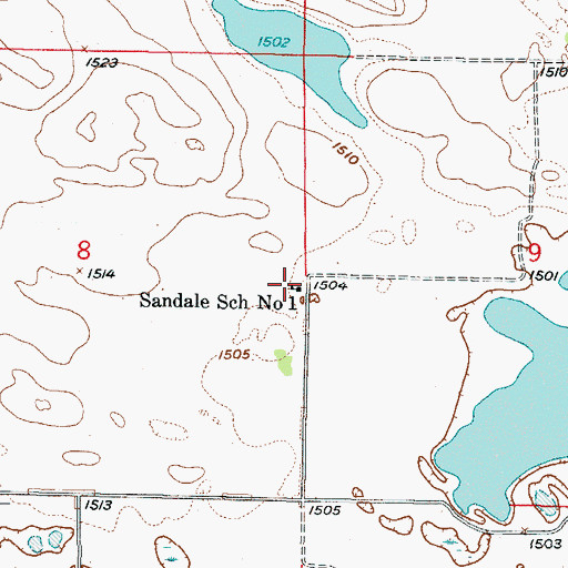Topographic Map of Sandale School Number 1, ND