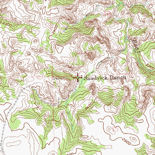 Topographic Map of Sandvick Ranch, ND