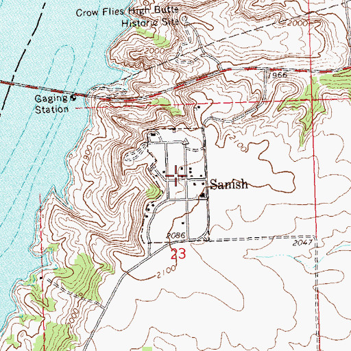 Topographic Map of Sanish, ND