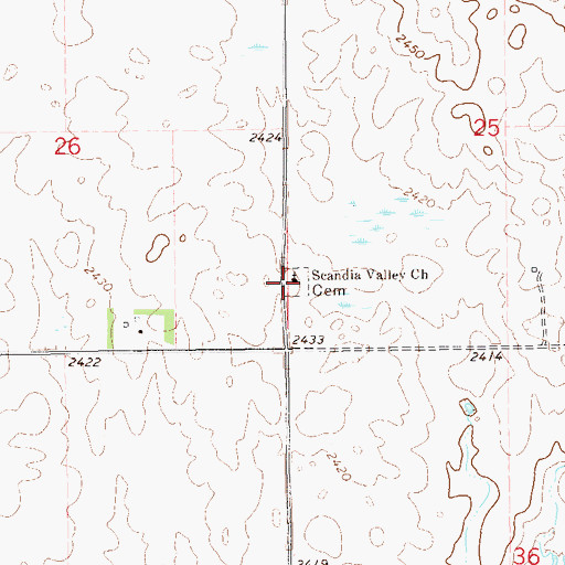 Topographic Map of Scandia Valley Church, ND