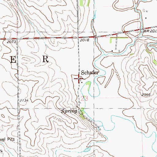 Topographic Map of Schafer, ND