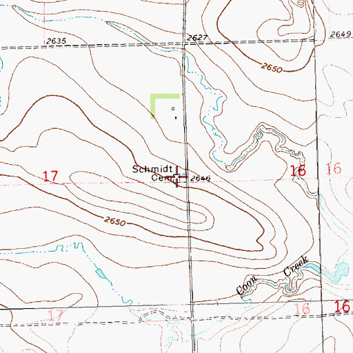Topographic Map of Schmidt Cemetery, ND