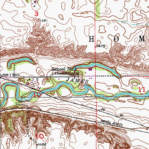 Topographic Map of School Number 1, ND