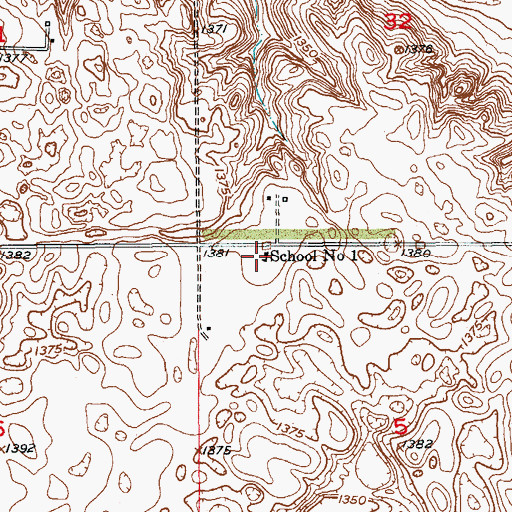 Topographic Map of School Number 1, ND