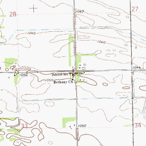 Topographic Map of School Number 1, ND