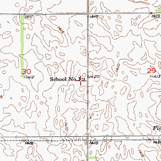 Topographic Map of School Number 1, ND