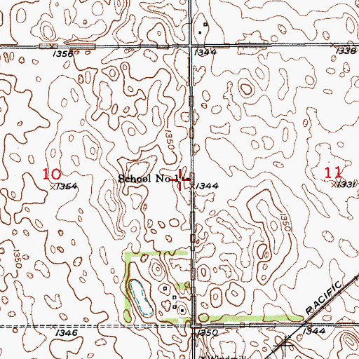 Topographic Map of School Number 1, ND