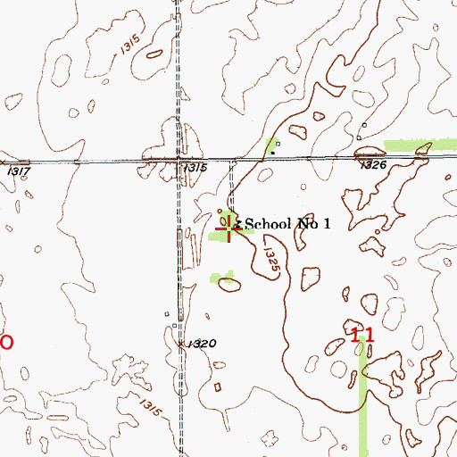 Topographic Map of School Number 1, ND