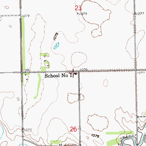 Topographic Map of School Number 1, ND