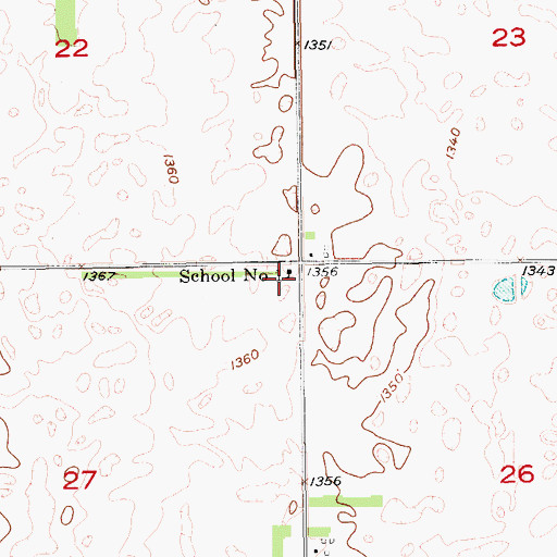 Topographic Map of School Number 1, ND