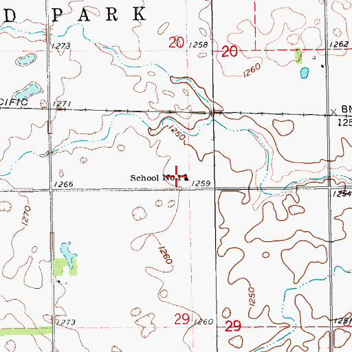 Topographic Map of School Number 1, ND