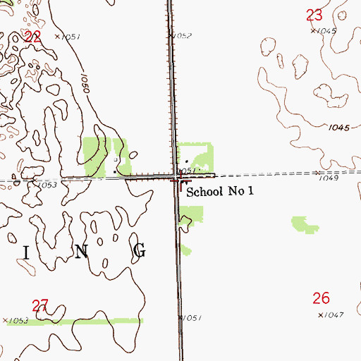 Topographic Map of School Number 1, ND