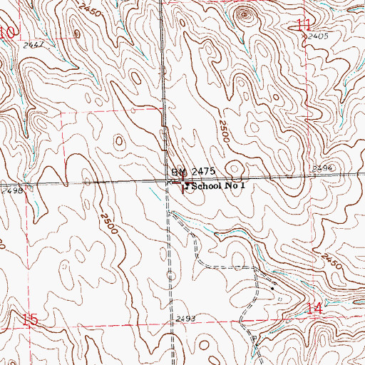 Topographic Map of School Number 1, ND