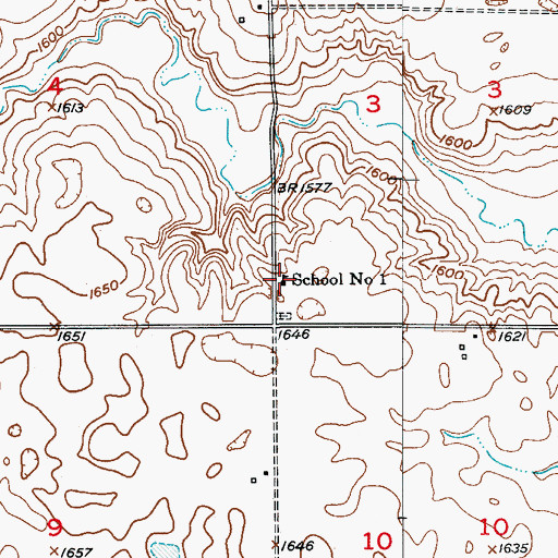 Topographic Map of School Number 1, ND
