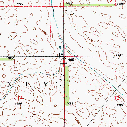 Topographic Map of School Number 1, ND