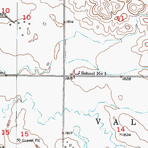 Topographic Map of School Number 1, ND