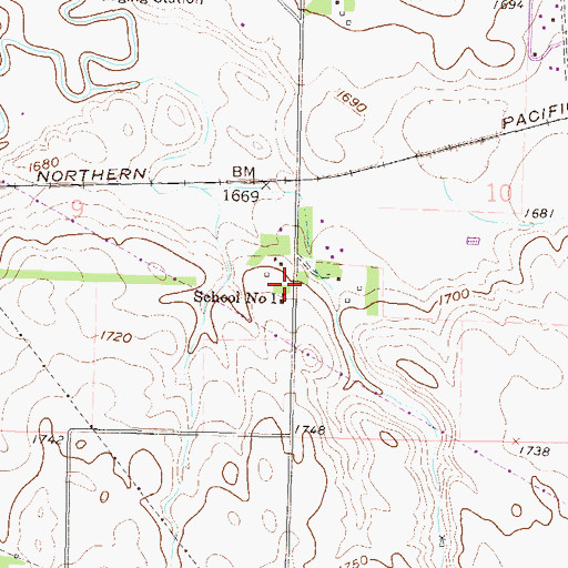 Topographic Map of School Number 1, ND