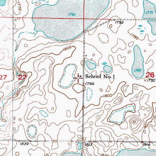 Topographic Map of School Number 1, ND