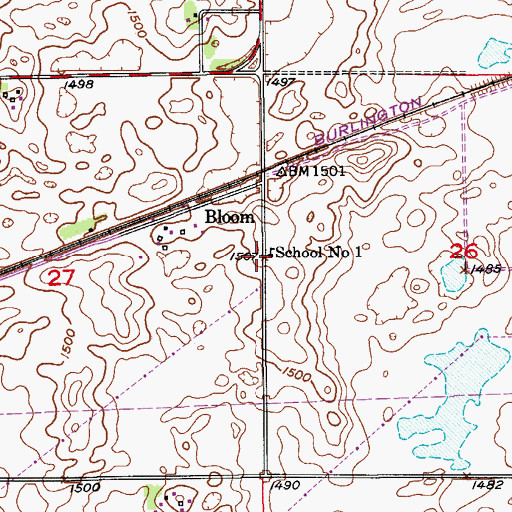 Topographic Map of School Number 1, ND