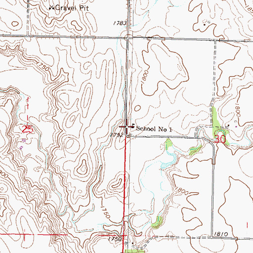 Topographic Map of School Number 1, ND