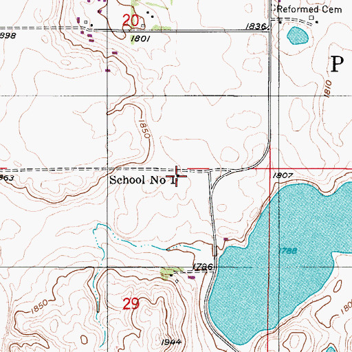 Topographic Map of School Number 1, ND