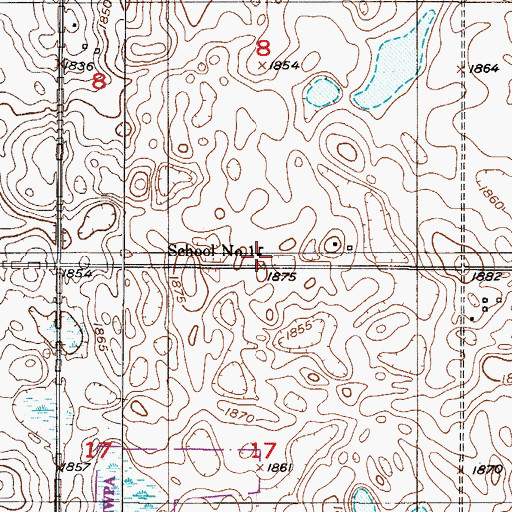 Topographic Map of School Number 1, ND