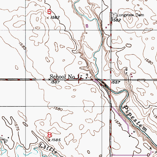 Topographic Map of School Number 1, ND
