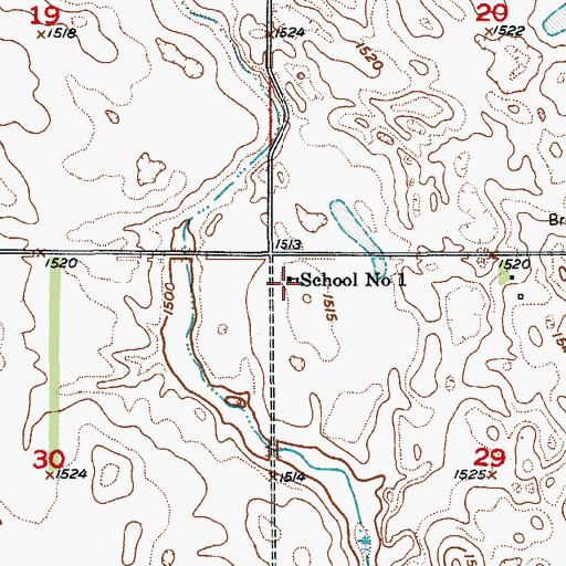 Topographic Map of School Number 1, ND