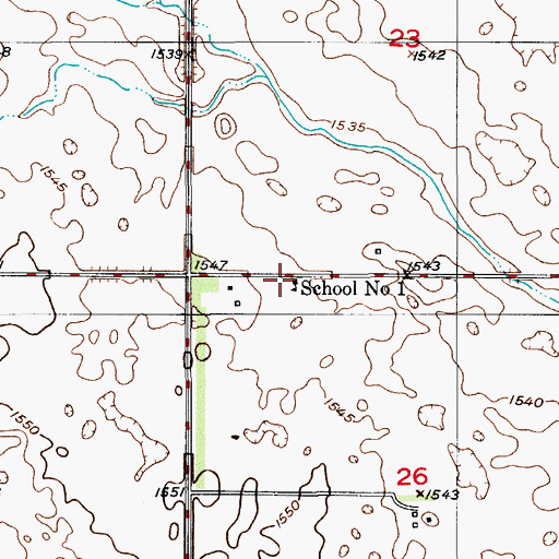 Topographic Map of School Number 1, ND