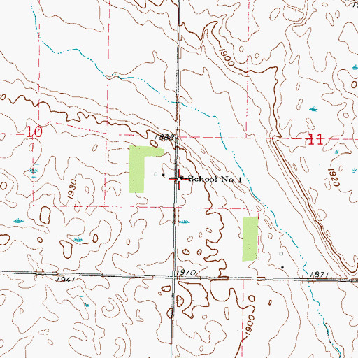 Topographic Map of School Number 1, ND
