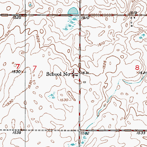Topographic Map of School Number 1, ND