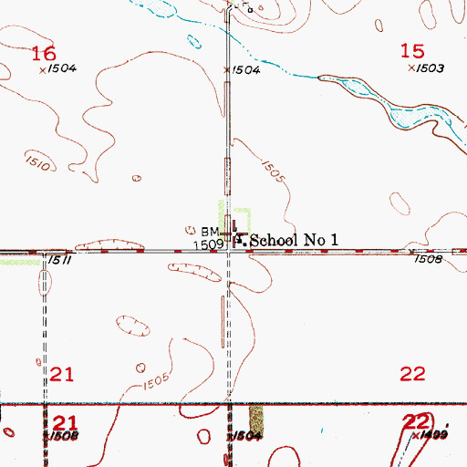 Topographic Map of School Number 1, ND