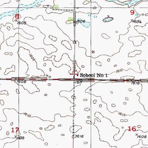 Topographic Map of School Number 1, ND