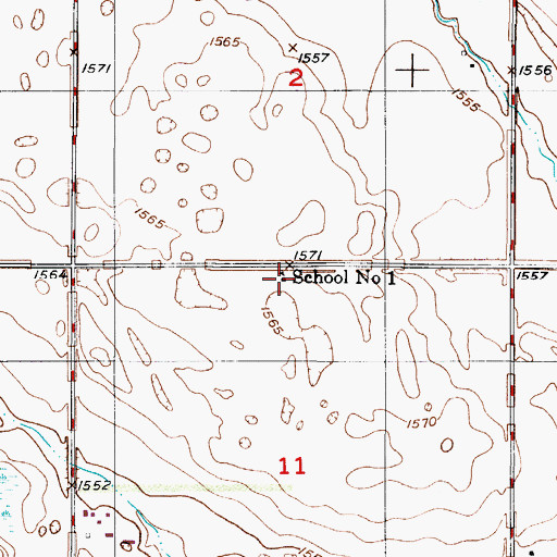 Topographic Map of School Number 1, ND