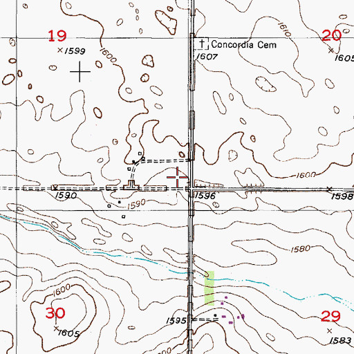 Topographic Map of School Number 1, ND