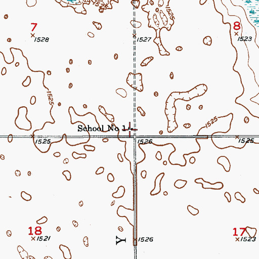 Topographic Map of School Number 1, ND
