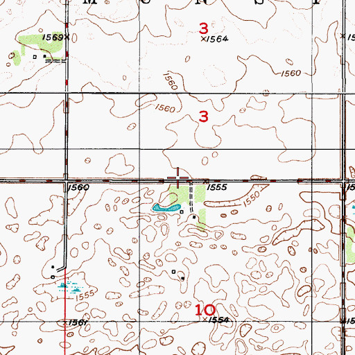 Topographic Map of School Number 1, ND