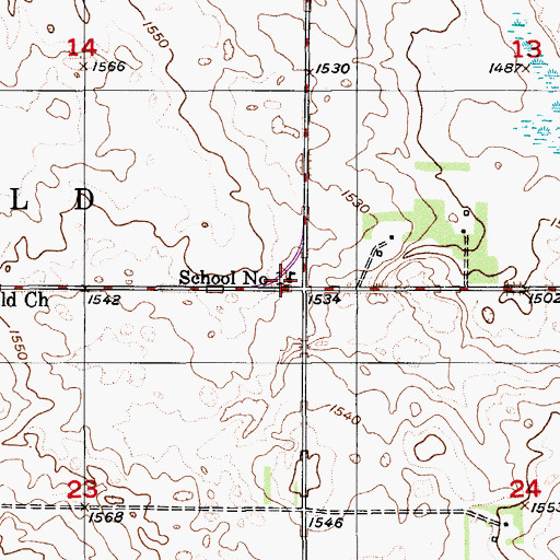 Topographic Map of School Number 1, ND