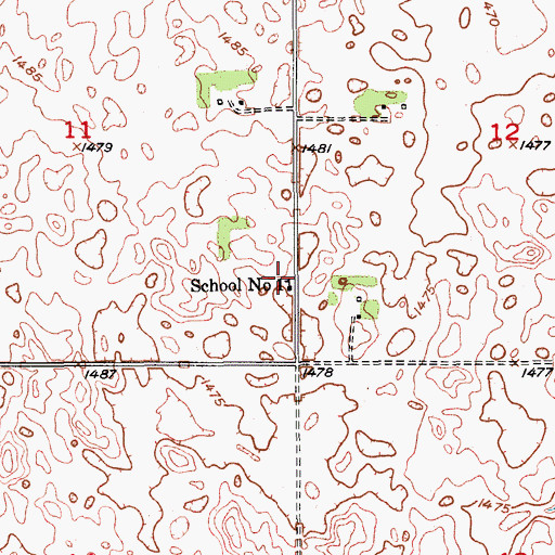 Topographic Map of School Number 1, ND