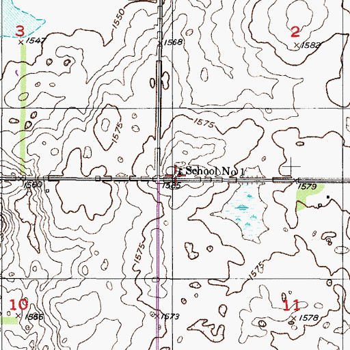 Topographic Map of School Number 1, ND