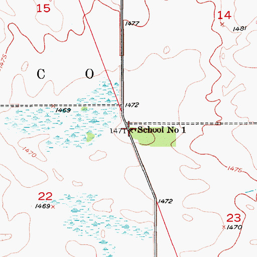 Topographic Map of School Number 1, ND