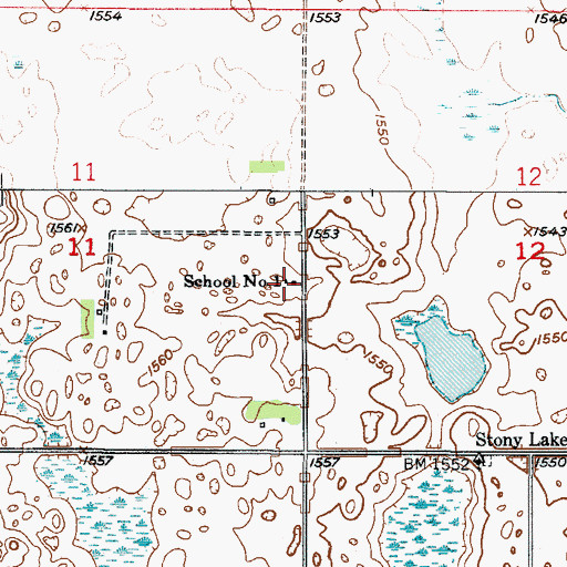 Topographic Map of School Number 1, ND