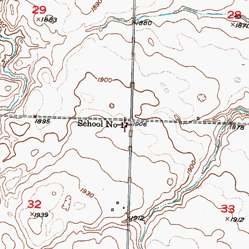 Topographic Map of School Number 1, ND