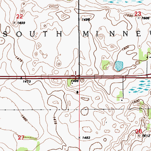 Topographic Map of School Number 1, ND