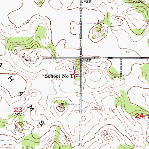 Topographic Map of School Number 1, ND