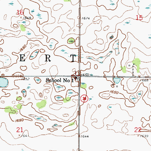 Topographic Map of School Number 1, ND