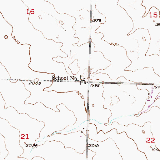 Topographic Map of School Number 1, ND