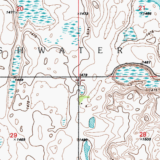 Topographic Map of School Number 1, ND