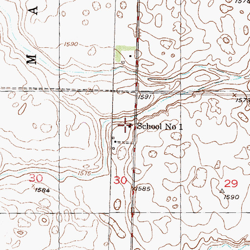 Topographic Map of School Number 1, ND
