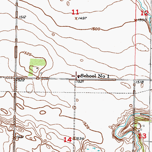 Topographic Map of School Number 1, ND